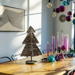 Sustainable Rattan Christmas Tree H80Cm