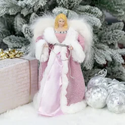 The Christmas Workshop 71109 Angel Tree Topper With Pink And White Dress -Deals Christmas Decor Store the christmas workshop 71109 angel tree topper with pink and white dress5025301711092 04c MP