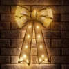 The Christmas Workshop 71639 50cm Gold Coloured Light-Up Fabric Bow
