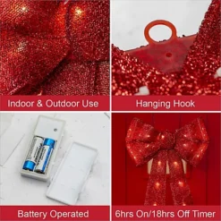 The Christmas Workshop 71649 50cm Red Coloured Light-Up Fabric Bow -Deals Christmas Decor Store the christmas workshop 71649 50cm red coloured light up fabric bow5025301716493 03c MP