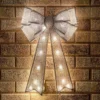 The Christmas Workshop 71659 50cm Silver Coloured Light-Up Fabric Bow