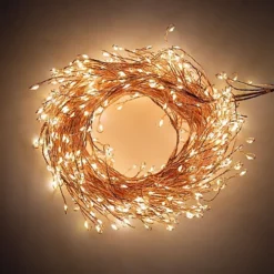 The Christmas Workshop 71759 680 Warm White Micro LED Cluster String Lights With Rose Gold Wire Casing