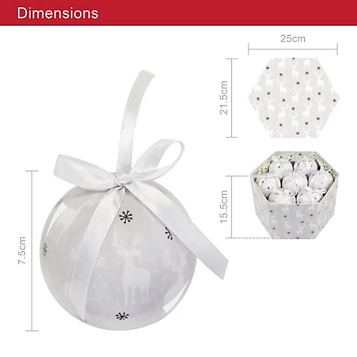 The Christmas Workshop 72629 Set Of 14 Silver & White Coloured Reindeer Design Christmas Baubles 2 The Christmas Workshop 72629 Set Of 14 Silver & White Coloured Reindeer Design Christmas Baubles - Image 2