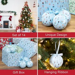 The Christmas Workshop 72639 Set Of 14 Blue Coloured Ice Skating Design Christmas Baubles  -Deals Christmas Decor Store the christmas workshop 72639 set of 14 blue coloured ice skating design christmas baubles 5025301726393 03c MP