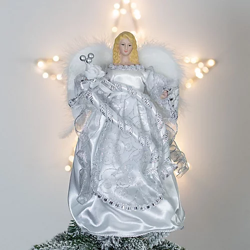 The Christmas Workshop 83960 Angel Tree Topper With Silver Dress 1 The Christmas Workshop 83960 Angel Tree Topper With Silver Dress
