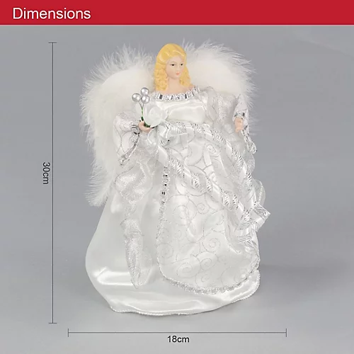 The Christmas Workshop 83960 Angel Tree Topper With Silver Dress 2 The Christmas Workshop 83960 Angel Tree Topper With Silver Dress - Image 2