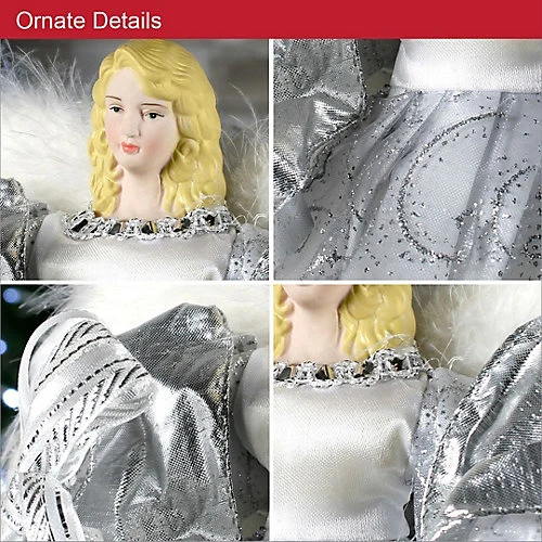 The Christmas Workshop 83960 Angel Tree Topper With Silver Dress 3 The Christmas Workshop 83960 Angel Tree Topper With Silver Dress - Image 3