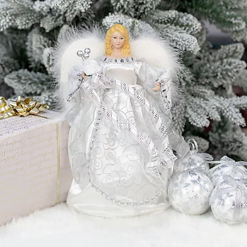 The Christmas Workshop 83960 Angel Tree Topper With Silver Dress 4 The Christmas Workshop 83960 Angel Tree Topper With Silver Dress - Image 4