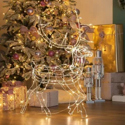 The Christmas Workshop Light-Up Prancing Reindeer / Outdoor Decoration With 110 Warm White LED Lights -Deals Christmas Decor Store the christmas workshop light up prancing reindeer outdoor decoration with 110 warm white led lights5025301714192 04c MP