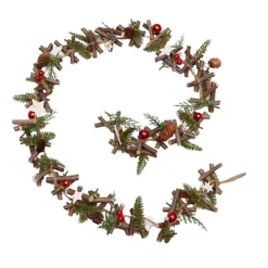 Traditional Red 34cm Wreath And 1.7m Garland Christmas Decorations -Deals Christmas Decor Store traditional red 34cm wreath and 1 7m garland christmas decorations5060964609249 03c MP