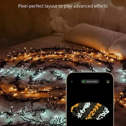 Twinkly Cluster App-Controlled LED Christmas Lights With 400 AWW 6m Black Wire Indoor And Outdoor Smart Lighting Decoration -Deals Christmas Decor Store twinkly cluster app controlled led christmas lights with 400 aww 6m black wire indoor and outdoor smart lighting decoration8056326673000 04c MP