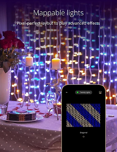 Twinkly Curtain App-Controlled LED Christmas Lights With 210 RGB+W 1.5 X 2.1m Clear Wire. Indoor And Outdoor Smart Lighting 4 Twinkly Curtain App-Controlled LED Christmas Lights With 210 RGB+W 1.5 X 2.1m Clear Wire. Indoor And Outdoor Smart Lighting - Image 4