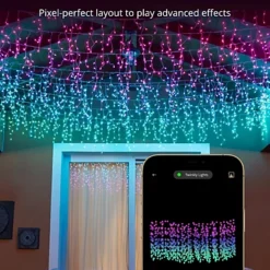 Twinkly Icicle App-Controlled LED Christmas Lights With 190 RGB (16 Million Colours) Clear Wire. Indoor And Outdoor Smart Lighting -Deals Christmas Decor Store twinkly icicle app controlled led christmas lights with 190 rgb 16 million colours clear wire indoor and outdoor smart lighting8056326671983 04c MP