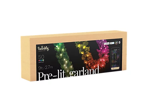 Twinkly Pre-Lit Garland App-controlled Smart LED Artificial Christmas Garland With 50 RGB+W (16 Million Colours + Warm White) 2.7m 1 Twinkly Pre-Lit Garland App-controlled Smart LED Artificial Christmas Garland With 50 RGB+W (16 Million Colours + Warm White) 2.7m