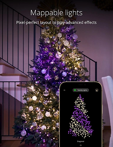 Twinkly Strings App-Controlled LED Christmas Lights With 250 RGB+W (16 Million Colours +WW) 20m Black Wire In/Outdoor Smart Lights 4 Twinkly Strings App-Controlled LED Christmas Lights With 250 RGB+W (16 Million Colours +WW) 20m Black Wire In/Outdoor Smart Lights - Image 4