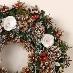 White Berries And Roses Summer Autumn Winter Door Decoration Christmas Wreath 36cm 7 White Berries And Roses Summer Autumn Winter Door Decoration Christmas Wreath 36cm -Deals Christmas Decor Store white berries and roses summer autumn winter door decoration christmas wreath 36cm5060633941540 04c MP