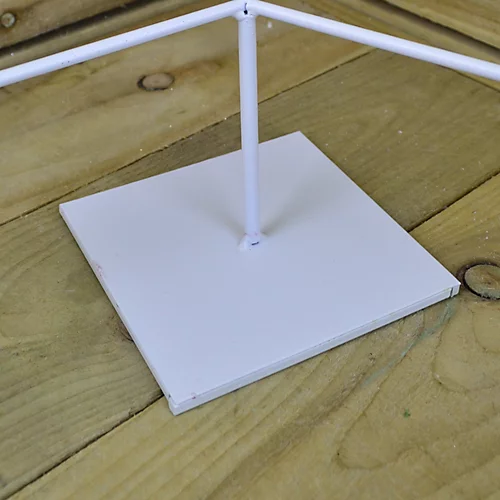 White Christmas Tree 7 Tealight Holder With Dangling White Stars 2 White Christmas Tree 7 Tealight Holder With Dangling White Stars - Image 2