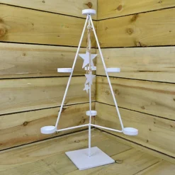 White Christmas Tree 7 Tealight Holder With Dangling White Stars 7 White Christmas Tree 7 Tealight Holder With Dangling White Stars -Deals Christmas Decor Store white christmas tree 7 tealight holder with dangling white stars5056589188238 04c MP