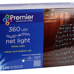 White Christmas Window Net Lights 360 LED 3.5M X 1.2M Multi Action LEDs -Deals Christmas Decor Store white christmas window net lights 360 led 3 5m x 1 2m multi action leds5050882339342 03c MP