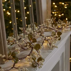 White Mistletoe Light Up 1.5m Christmas Garland