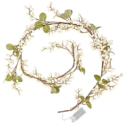 White Mistletoe Light Up 1.5m Christmas Garland 2 White Mistletoe Light Up 1.5m Christmas Garland - Image 2