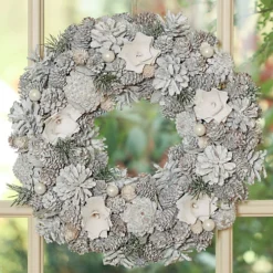 White Summer Autumn Winter Door Decoration Christmas Wreath 33cm -Deals Christmas Decor Store white summer autumn winter door decoration christmas wreath 33cm5060633941793 03c MP