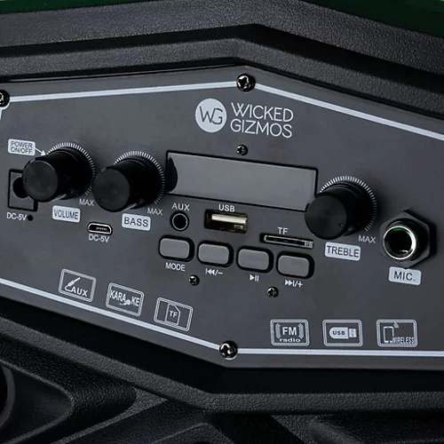 WICKED GIZMOS Portable Bluetooth Speaker - Great Party & Christmas Gift With LED Lighting, Microphone, Karaoke And AUX Inputs, 3 WICKED GIZMOS Portable Bluetooth Speaker - Great Party & Christmas Gift With LED Lighting, Microphone, Karaoke And AUX Inputs, - Image 3