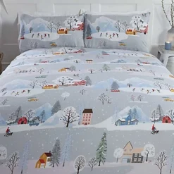 Winter Town Christmas King Duvet Cover Set