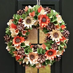 Wooden Sunflower Summer Autumn Winter Door Decoration Christmas Wreath 35cm