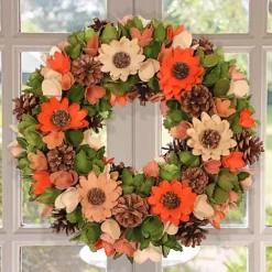 Wooden Sunflower Summer Autumn Winter Door Decoration Christmas Wreath 35cm -Deals Christmas Decor Store wooden sunflower summer autumn winter door decoration christmas wreath 35cm5060964603155 03c MP